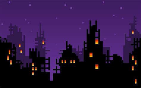 Purple City Pixel Art