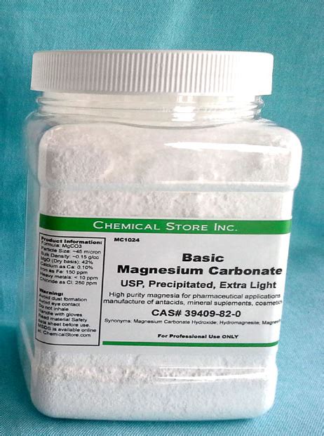 Magnesium Carbonate, Basic, USP, “Extra Light” (32 fl oz or 950 cc Container) – Z Chemicals