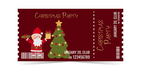 Christmas Party Ticket layout template card design 33026176 Vector Art at Vecteezy