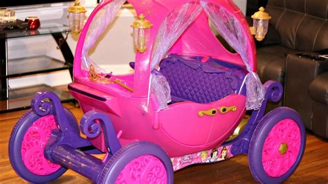 Disney Princess Carriage Ride On Toy Power Wheels Car Christmas Surprise! - YouTube