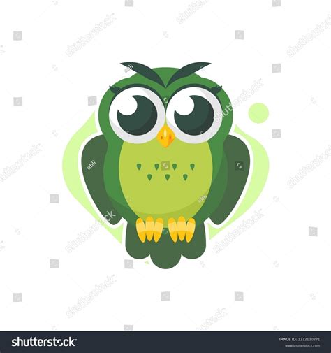 Cute Owl Green Cartoon Vector Icon Stock Vector (Royalty Free) 2232130271 | Shutterstock