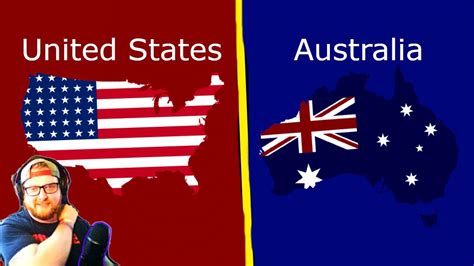 American Reacts to Australia VS United States - Total Country Comparison - YouTube