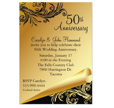 50Th Wedding Anniversary Invitations Templates