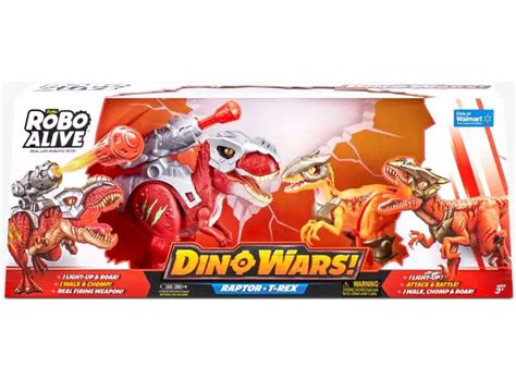 Robo Alive Dino Wars Raptor T-Rex Robotic Pet Figure 2-Pack Zuru Toys ...