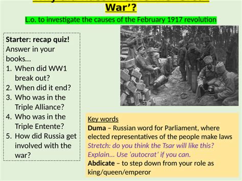 Causes of the 1917 Russian revolution | Teaching Resources