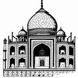 Taj Mahal Coloring Page Black And White Bold Lines · Creative Fabrica sketch template