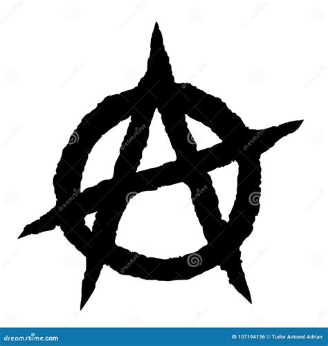 Anarchy symbol black stock illustration. Illustration of british - 107194136