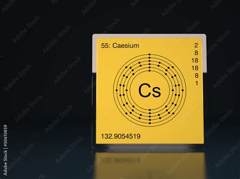 Caesium chemical element of the periodic table with symbol Cs Stock Illustration | Adobe Stock