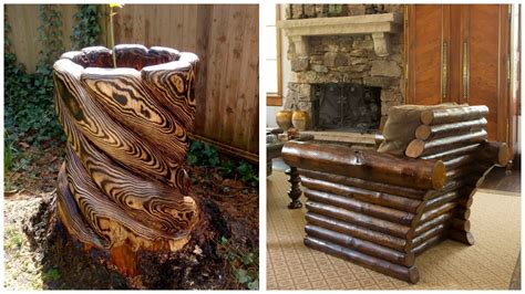 80 beautiful ideas from wooden logs: rustic furniture, garden decorations, crafts. - YouTube