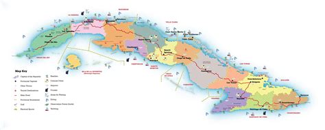 Cuba tourist map - Map of Cuba tourist destinations (Caribbean - Americas)