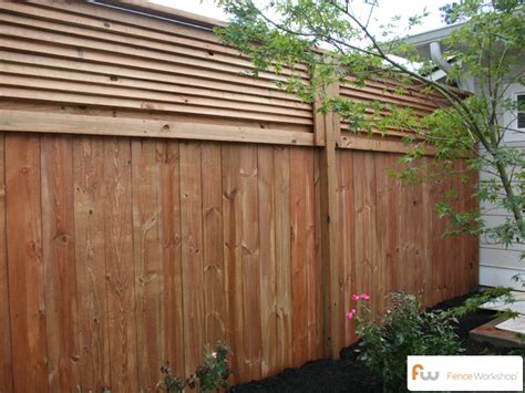 The Stanton™ Louvered Top Wood Privacy Fence | Pictures & Per Foot Pricing