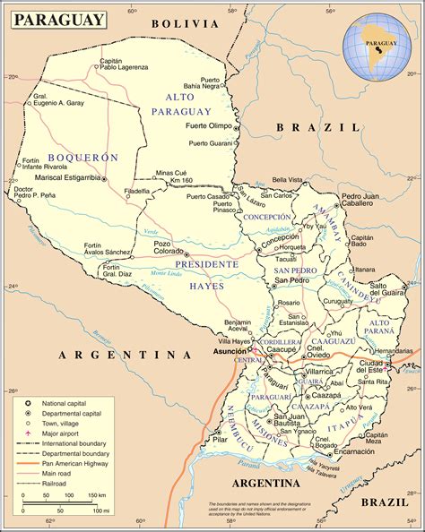 Map of Paraguay (Political Map) : Worldofmaps.net - online Maps and ...