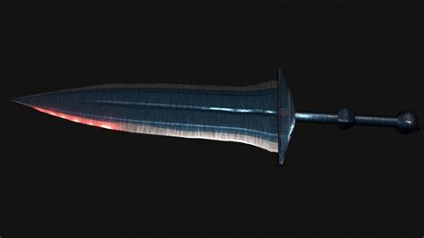 Small steel blue pugio sword 3D | CGTrader