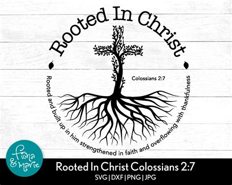 Rooted in Christ Bible Verse Svg Colossians 2:7 Svg | Etsy