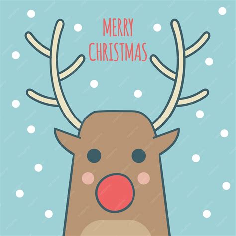 Premium Vector | Merry Christmas Card Greeting with Reindeer