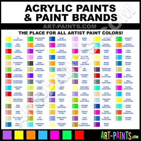 acrylic craft paint color charts