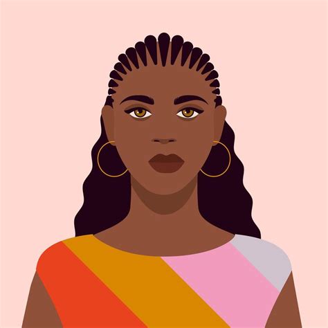 Portrait of a Young Black Woman 1225843 Vector Art at Vecteezy