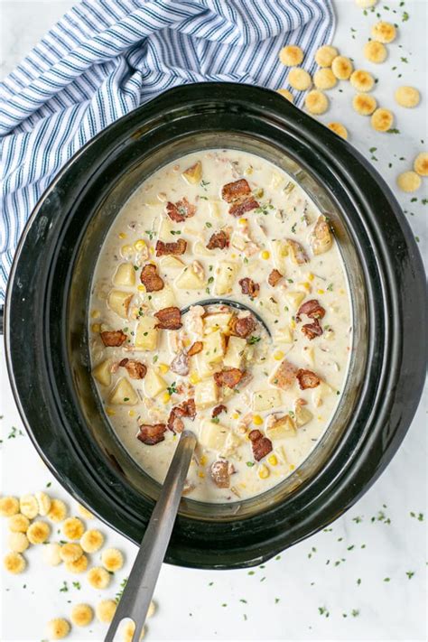 New England Clam Chowder in the Crockpot - The Schmidty Wife