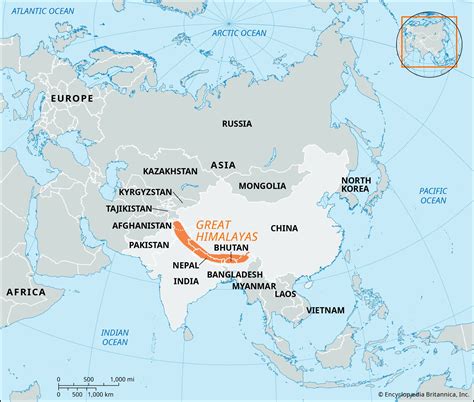 Himalaya On World Map - Allina Madeline