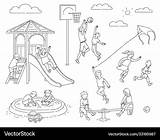 Playground Coloring Page sketch template