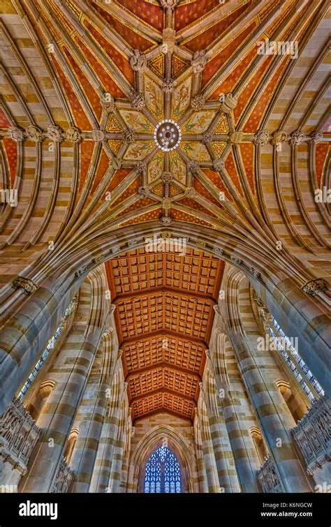 Yale University Sterling Memorial Library - Interior view of Collegiate Gothic architecture ...