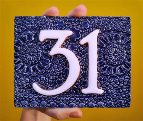 Handmade Ceramic House Number Plate Custom Made Housenumber - Etsy