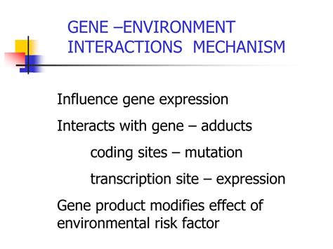 PPT - GENE-ENVIRONMENT INTERACTION PowerPoint Presentation, free ...