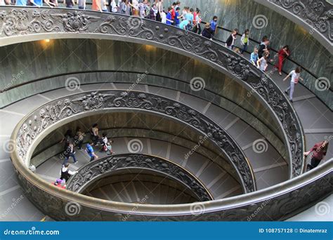 Vatican museum stairs editorial stock photo. Image of interior - 108757128