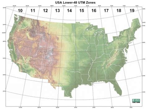 UTM Rows and Zones Map