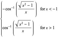 Inverse Cosecant -- from Wolfram MathWorld