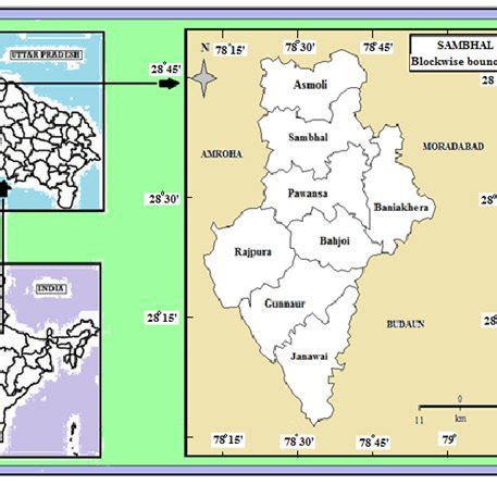 Blockwise map of Sambhal district 2015. | Download Scientific Diagram