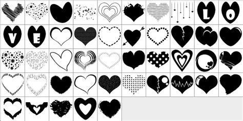 Free 45 Heart Custom Shapes - Photoshop custom shapes | Shapes ...