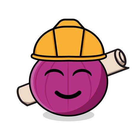 Cute onion building project leader Cartoon Vector Icon Illustration ...