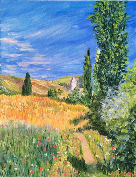 Landscape on the Ile Saint-martin, Inspired by Claude Monet, Oil ...