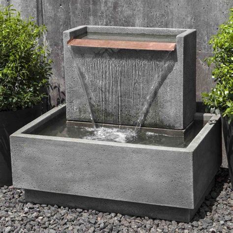 Concrete Falling Water Fountain | Water fountains outdoor, Modern ...