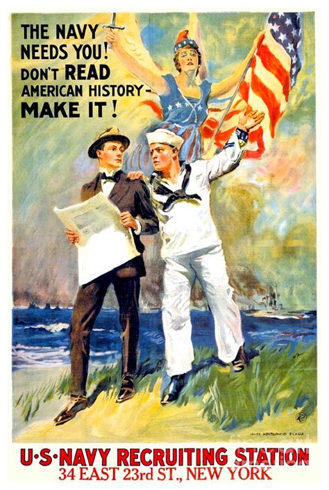 1917 - United States Navy Recruiting Poster - World War One - Color Digital Art by John Madison ...