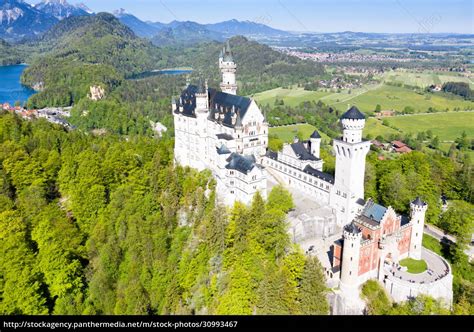 Schloss Neuschwanstein castle aerial view architecture - Stock Photo - #30993467 | PantherMedia ...