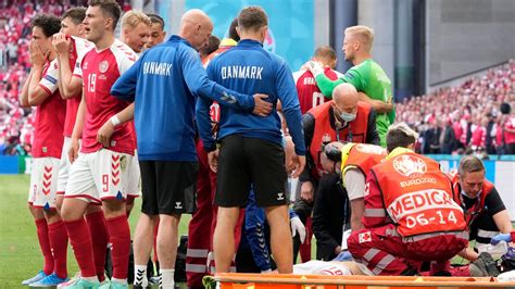 Christian Eriksen: Denmark midfielder says he is 'fine, under the circumstances' after cardiac ...