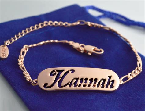 HANNAH Name Necklace & Name Bracelet Jewellery Set 18K Gold | Etsy