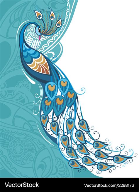 Peacock card Royalty Free Vector Image - VectorStock