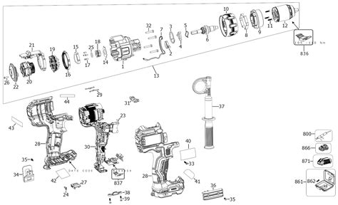 Dewalt Dcd999x1 18 Volt Xr Flexvolt Advantage Combi Drill Spare Parts - Type 1 SPARE_DCD999X1-GB ...