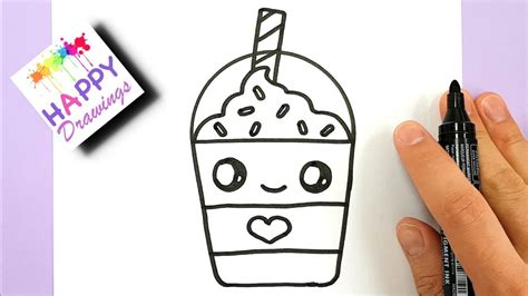 How to Draw a Starbucks Frappuccino Cute and EASY | Cartoon Drink - YouTube