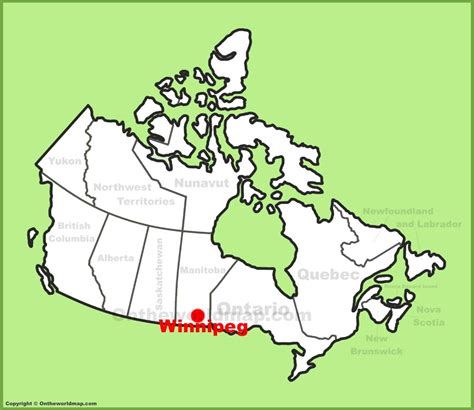 Winnipeg location on the Canada Map - Ontheworldmap.com