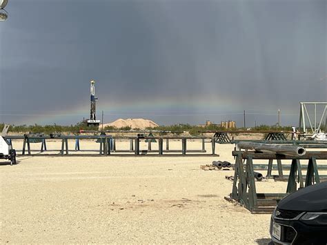 Rainbows and Rigs, northwest of Big Lake : r/texas