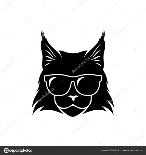 Maine Coon Cat Wearing Sunglasses Vector Illustration Stock Vector by ©I.Petrovic 255916664