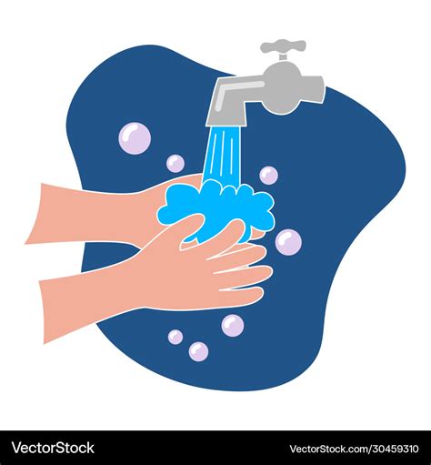 Cartoon person washing hands Royalty Free Vector Image