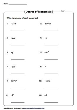 degree of a monomial calculator