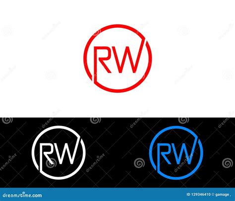 RW Circle Shape Letter Logo Design Stock Vector - Illustration of design, designn: 129346410