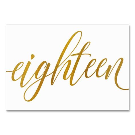 Table Numbers - Luxe Typography -Faux Gold Foil 18 | Zazzle | Faux gold foil, Gold foil table ...