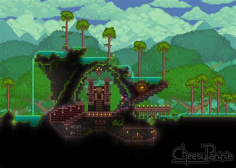 My Jungle Base in The All Biome Challenge Series. Terraria House Design ...